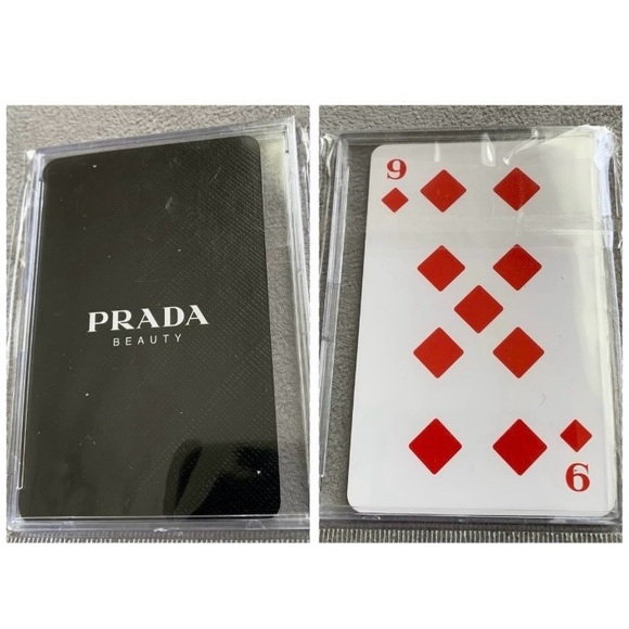 Prada Accessories - Prada Designer Beauty Black Playing Card in a Case the 9 of Diamonds NIB